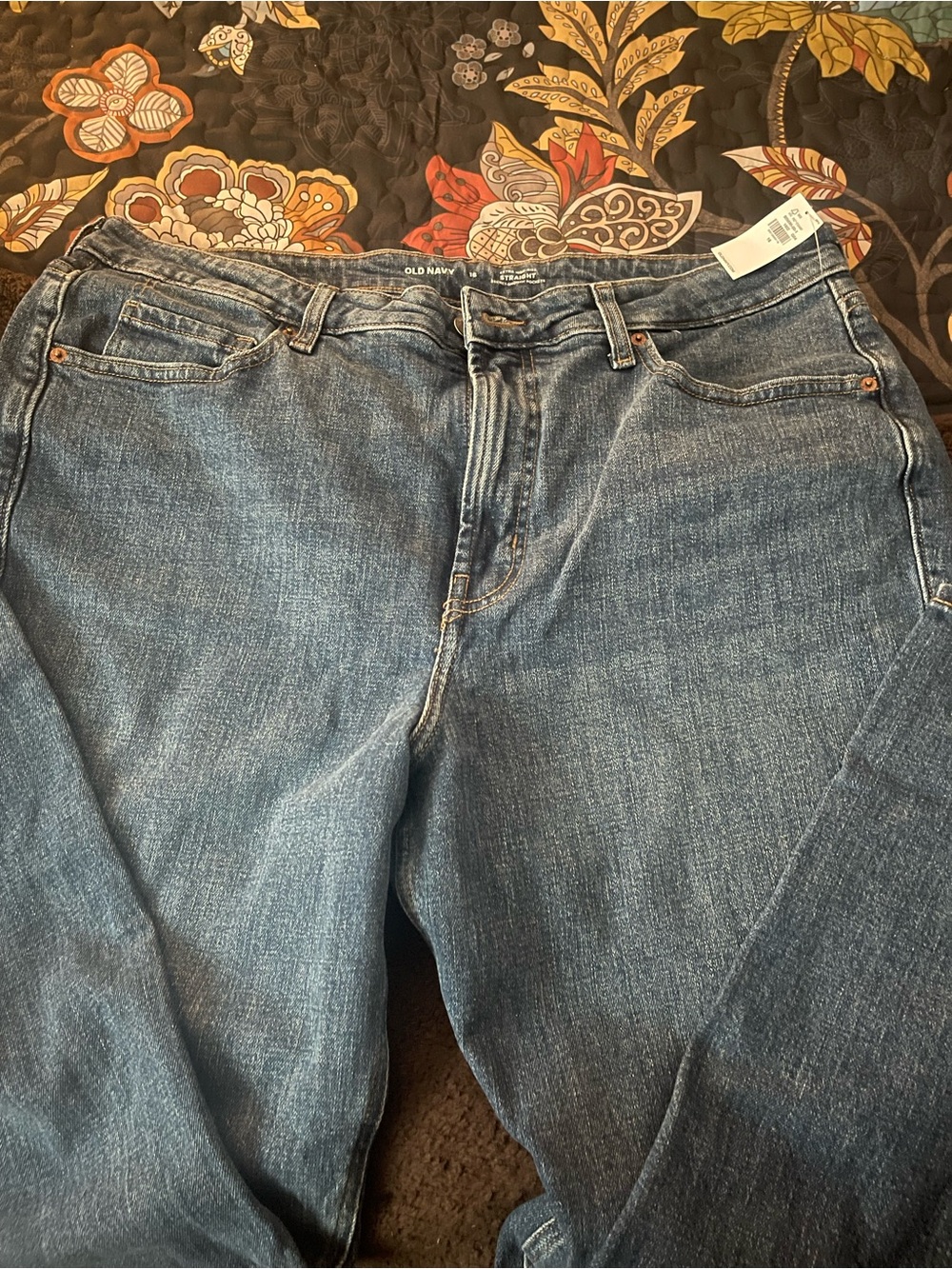 Old Navy Straight Leg Mid Blue Jeans